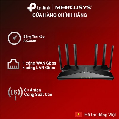 Router Wi-Fi 6 TP-Link Archer AX56 | Băng Tần Kép AX3000, 6 Ăngten Phủ Sóng Rộng