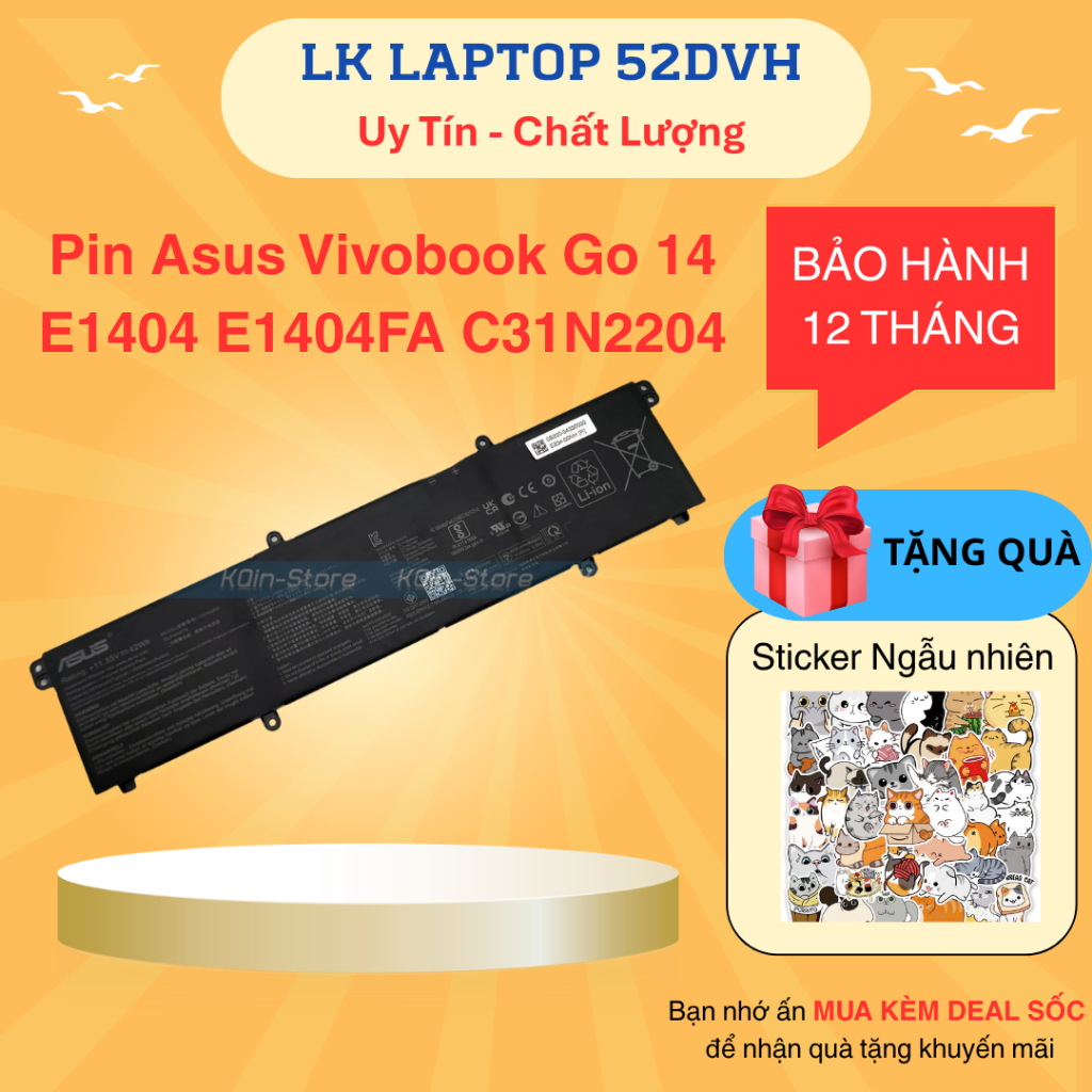 Pin Laptop Asus Vivobook Go 14 E1404 E1404FA C31N2204 New 100%