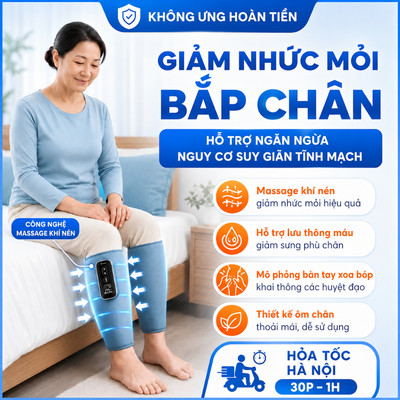 BUMAS M5 - Máy Massage Bắp Chân - Chườm Ấm Và Massage Giúp Giảm Nhức Mỏi Vùng Bắp Chân