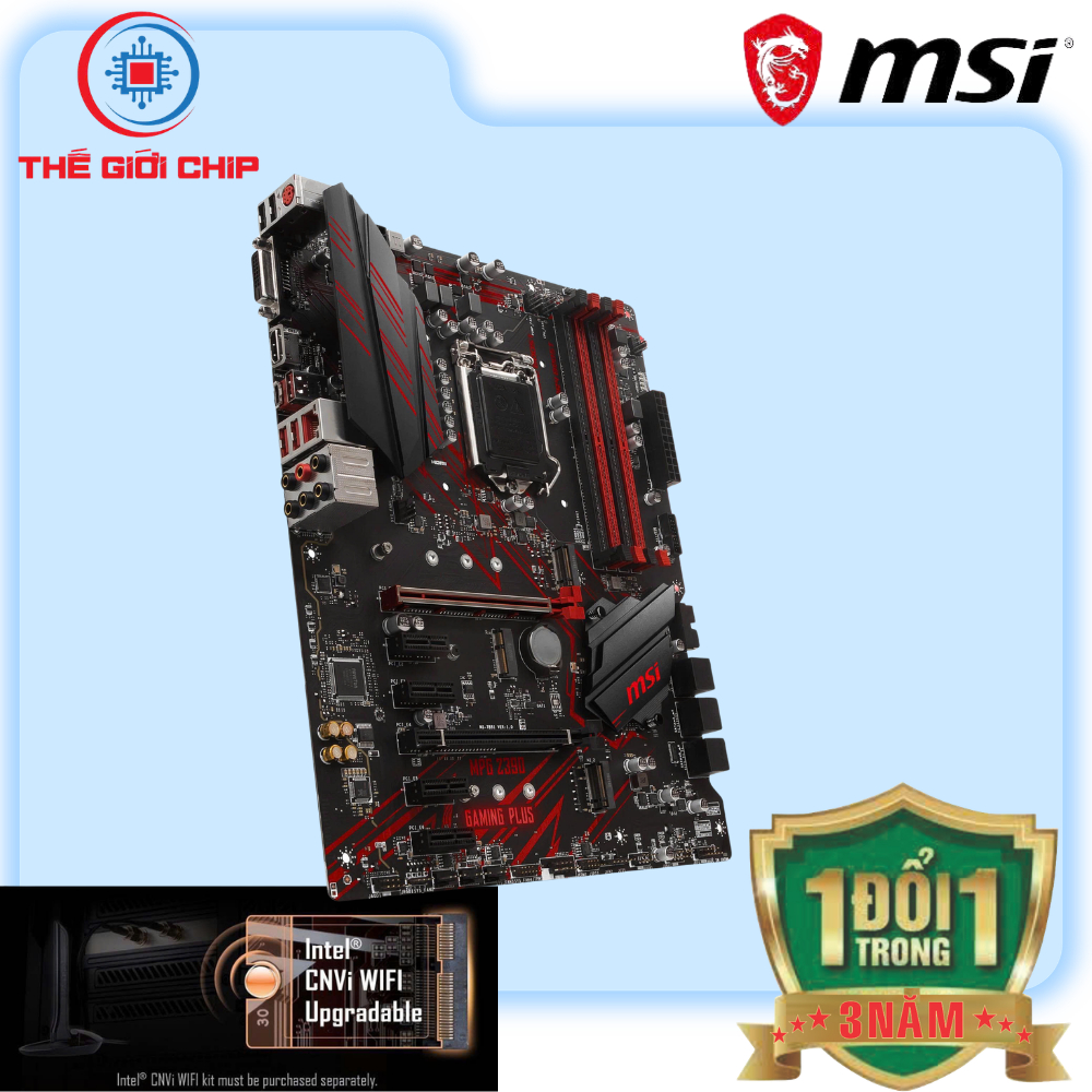 Main MSI MPG Z390 GAMING PLUS (Chipset Intel Z390/ Socket LGA1151/ HDMI/DVI-Tye-C) M.2 wifi-like new