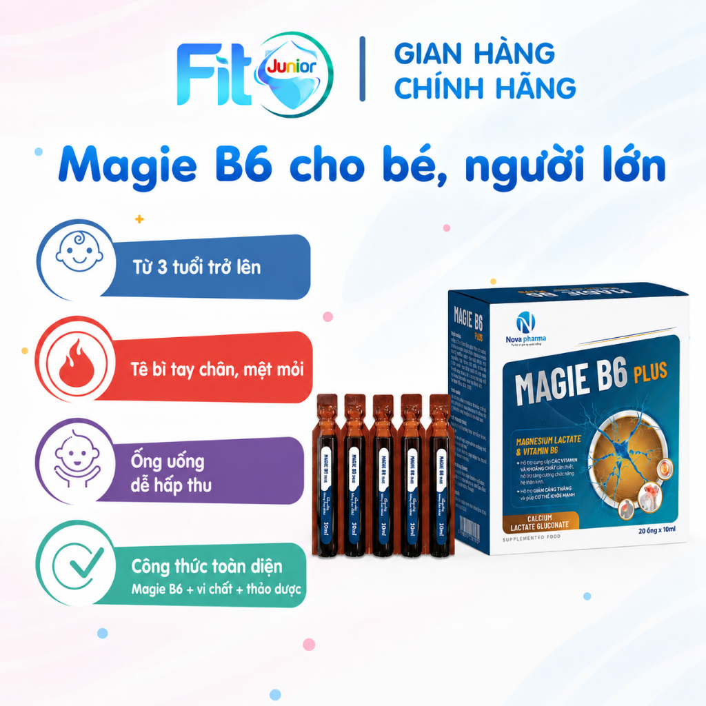 Magie B6 Tê Bì, Chuột Rút, Ăn Kém, Hộp 20 ống Uống