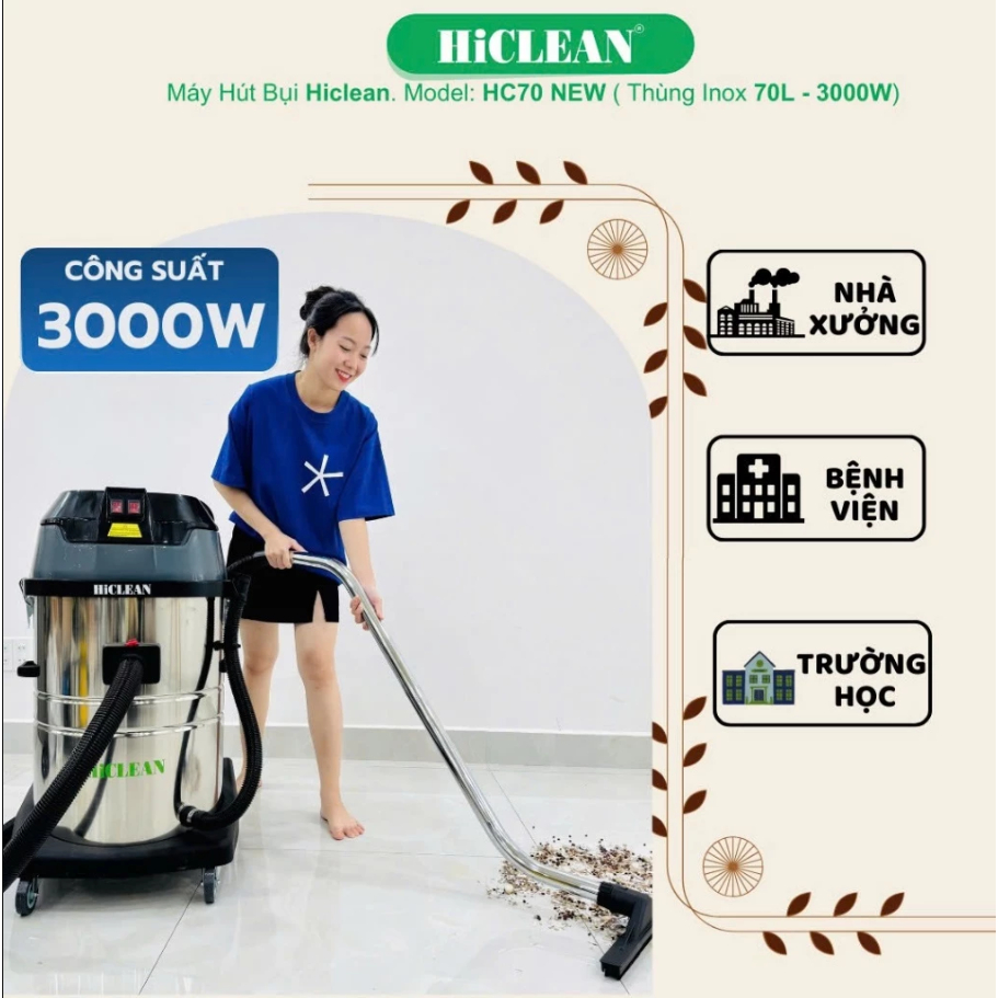 Máy hút bụi công nghiệp Hiclean. Model: HC70 NEW
