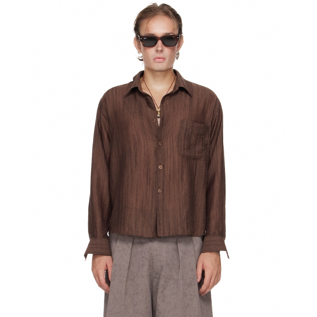 Áo Sơ Mi Nam Relaxed Màu Nâu Gỗ - BEUTER® MS RELAXED SHIRT - WALNUT