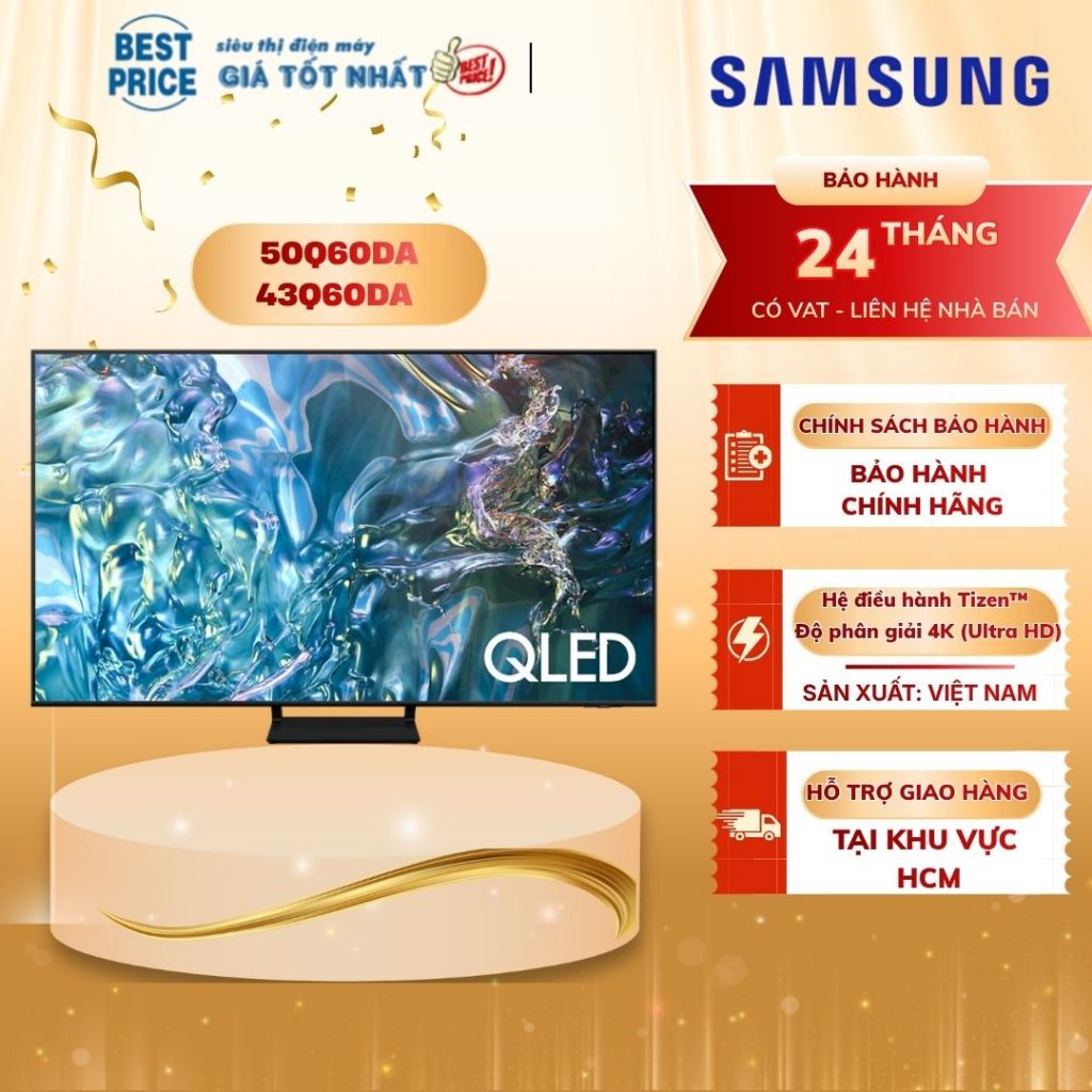 Smart Tivi QLED Samsung 4K 43 -  50 inch 50Q60DA | 43Q60DA  HDR10+, Quantum Dot, Tizen OS