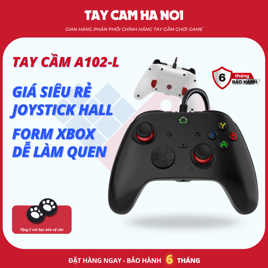 [DEAL SIÊU RẺ] Tay cầm A102L HE, tay cầm chơi game Hall Joystick chống trôi, bản 2026 nâng cấp Dây