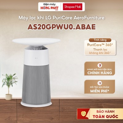 Máy Lọc Khí LG PuriCare AeroFurniture Công Nghệ UVnano™ Màu Trắng AS20GPWU0.ABAE [GIAO TOÀN QUỐC]