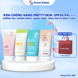 Kem Chống Nắng PRETTYSKIN 4 Loại SPF50+PA++++| Dưỡng Ẩm– Chống Nước– Nâng Tone– Phục Hồi Da Nhạy Cảm