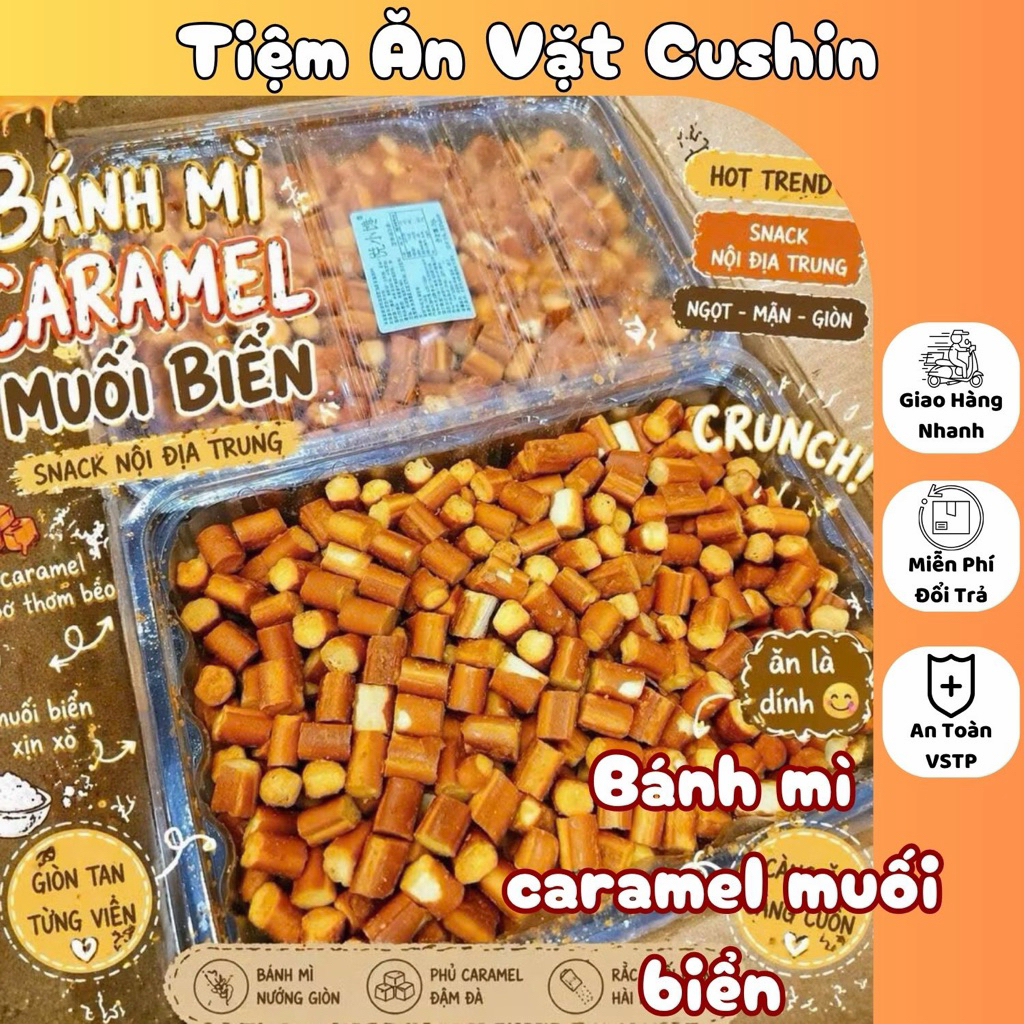 BÁNH MÌ CARAMEL MUỐI BIỂN NHIỀU VỊ, RONG BIỂN PHO MAI, TRỨNG MUỐI, CARAMEL MUỐI BIỂN THƠM NGON GIÒN 