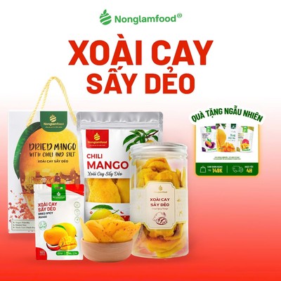 Xoài Sấy Dẻo Muối Ớt Nonglamfood Chua Cay Đậm Vị, Đồ Ăn Vặt Trái Cây Sấy Tốt Cho Sức Khỏe 100g-500g