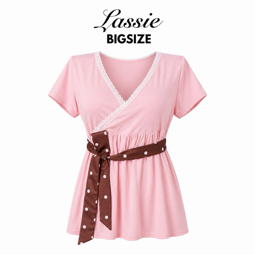 LASSIE BIGSIZE|  Áo thun tay dài nữ đính nơ - NAMI TOP