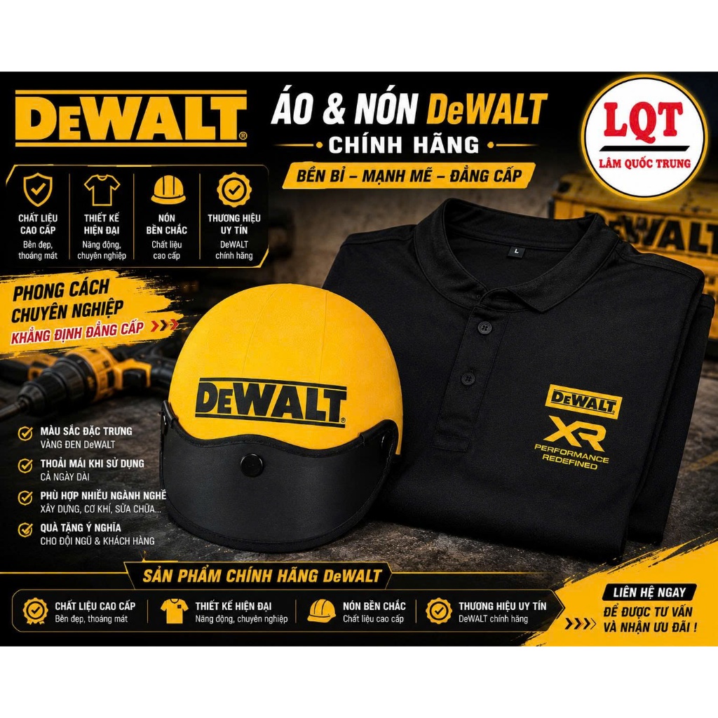 Áo / NÓN WORX /  NÓN BẢO HIỂM DEWALT - Nón Dewalt kỉ niệm  - CHÍNH HÃNG -