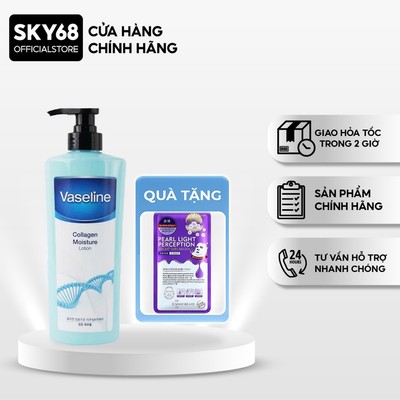 (Tặng Mask) Sữa Dưỡng Thể Foodaholic Vaseline Moisture Lotion Dưỡng Ẩm Căng Bóng Đàn Hồi 500ml_COLLAGEN