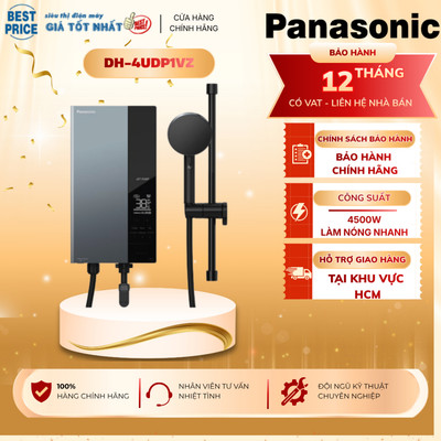 Máy Nước Nóng Trực Tiếp Panasonic DH-4UDP1VZ – 4500W, Có Bơm Trợ Lực, Vòi Sen Ag+, An Toàn Tuyệt Đối