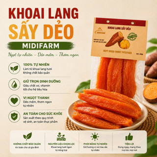 Khoai lang sấy dẻo không đường MIDIFARM, rau củ sấy đặc sản đà lạt