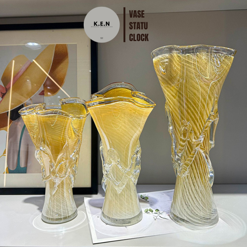 Bình Hoa Pha lê bohemia cao cấp, Bình Hoa Pha Lê Trang Trí Phòng Khách sang trọng, bình hoa decor