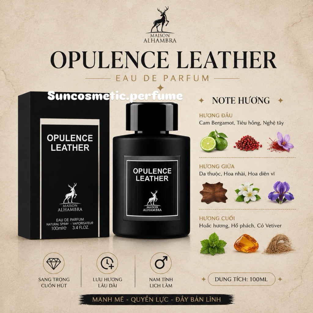 Nước hoa nam Maison Alhambra Opulence Leather 100ml EDP