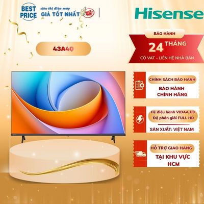 43A4Q Smart Tivi Hisense Full HD 43 inch (2025), tìm kiếm giọng nói qua ứng dụng Vidaa 43A4Q