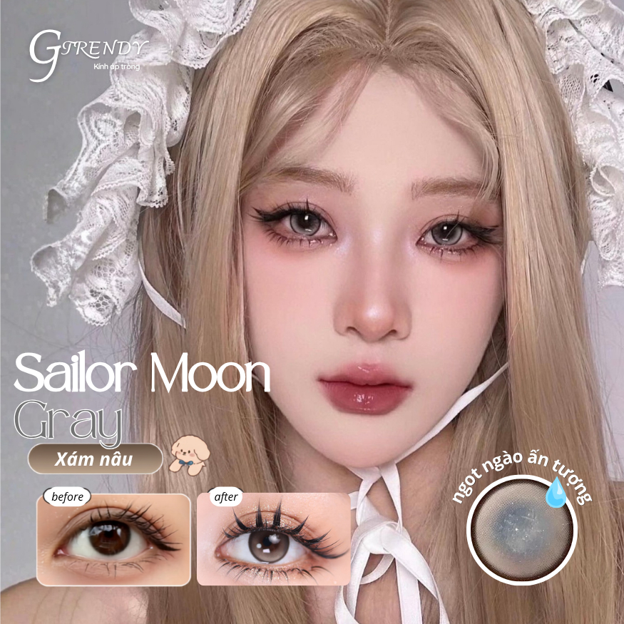 Kính áp tròng GTRENDY Best Seller SAILOR MOON GRAY xám tây moonlight - Gdia 14.5mm
