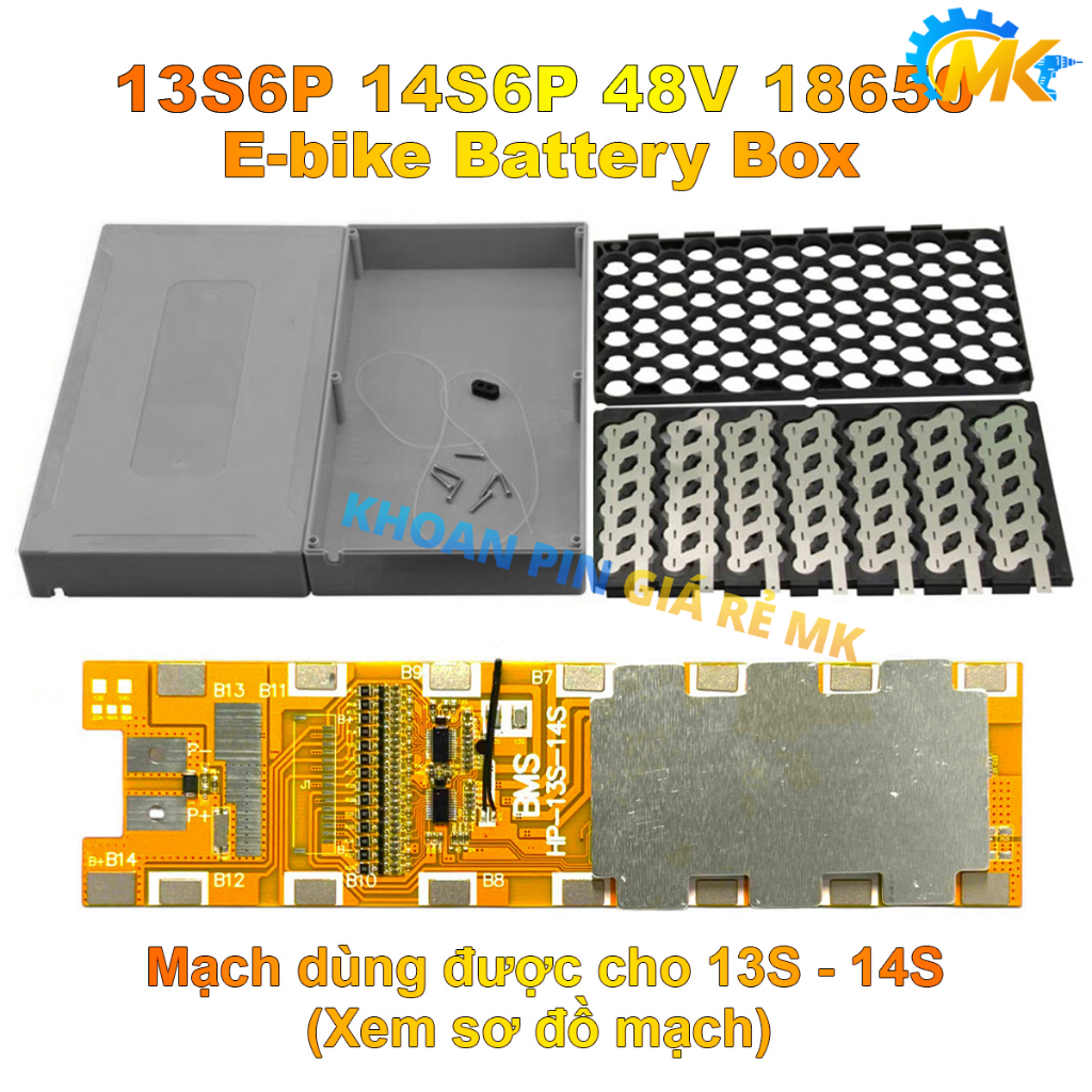 Hộp đựng pin xe điện 48V 13S6P 14S6P 18650 chống nước