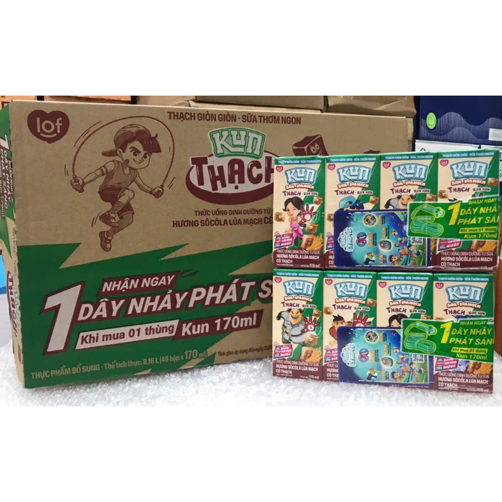 COMBO 6 lốc 170ml KUN sữa lúa mạch Thạch kunkun hương socola lúa mạch