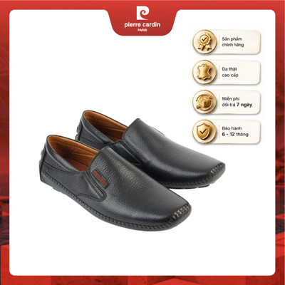 Giày lười nam Pierre Cardin da bò thật nappa, thiết kế sang trọng khắc logo, kiểu dáng thoải mái, năng động - mã 752
