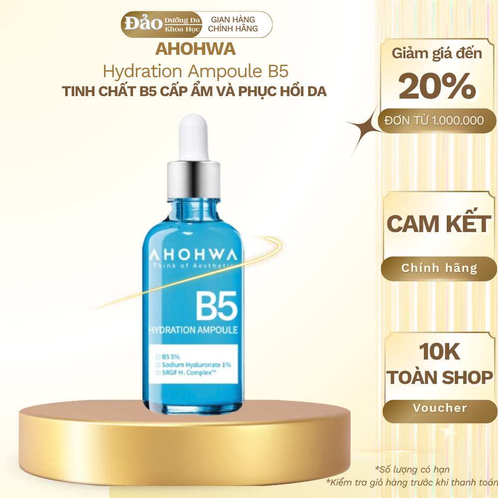 AHOHWA Hydration Ampoule B5 50ml Tinh Chất B5 Cấp Ẩm Dưỡng Da Cho Da Khô Da Nhạy Cảm