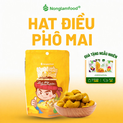 Hạt Điều Phô Mai NONGLAMFOOD Giòn Thơm Đậm Vị Hạt Dinh Dưỡng, Đồ Ăn Vặt Văn Phòng 45g