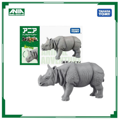Mô hình Động vật tê giác ANIA AS-18 Indian Rhinoceros 871064 Fullbox Chính Hãng Takara Tomy - Victoys