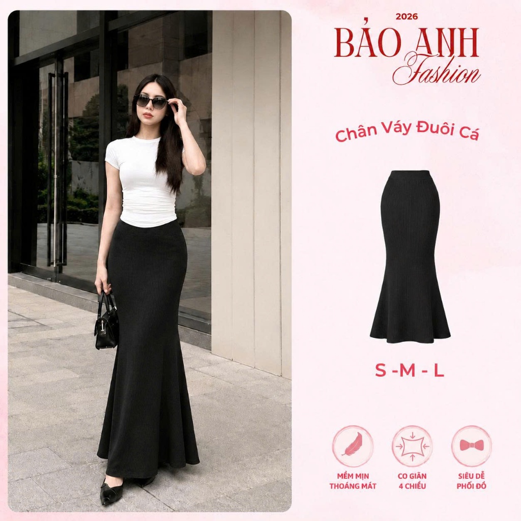 Chân Váy Dài Đuôi Cá Nữ Chất Thun Tăm Co Giãn 4 Chiều Ôm Body Tôn Dáng Chân Váy Maxi Dài Cạp Cao
