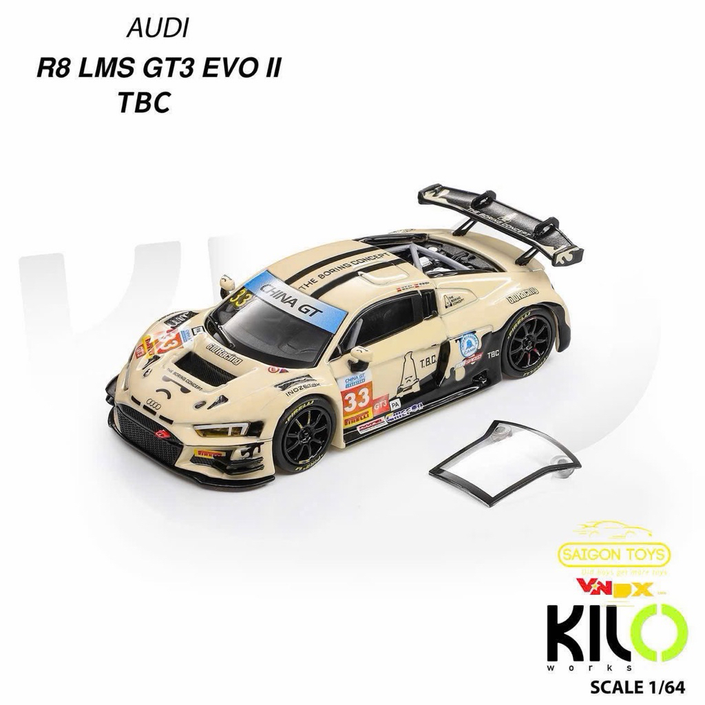 Audi R8 LMS GT3 Evo II do thương hiệu Kilo Works sản xuất ở tỷ lệ 1:64.
