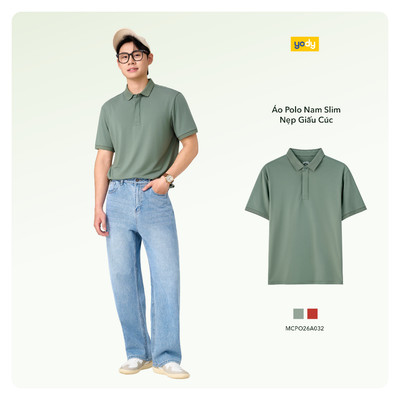 Áo Polo Nam Yody Dáng Slim Nẹp Giấu Cúc Thoáng Mát Mềm Mại MCPO26A032