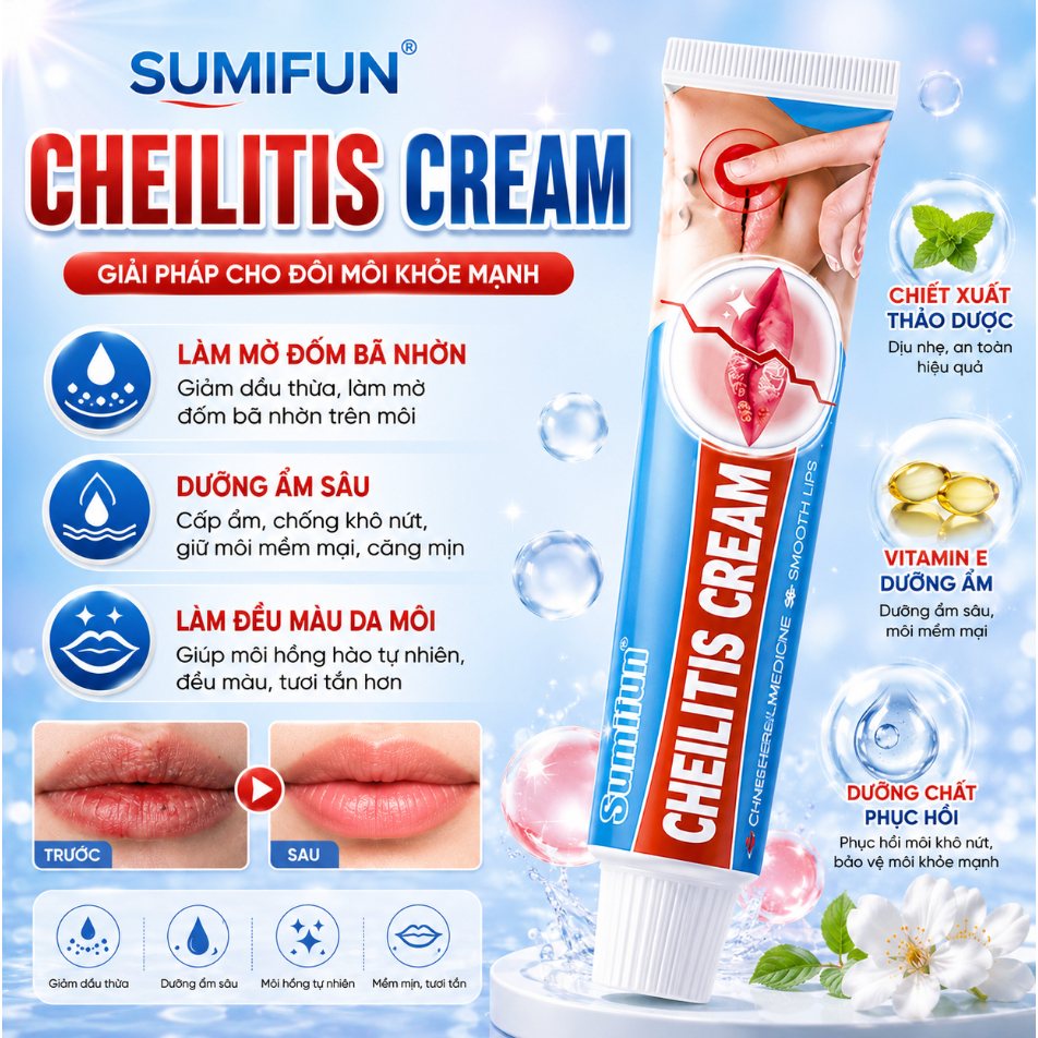 Kem bôi hạt Fordyce SUMIFUN - Kem SUMIFUN dưỡng môi cải thiện mụn hạt fordyce, mụn bã nhờn, herpes, 