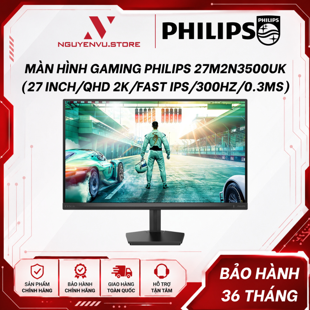 Màn hình Gaming PHILIPS 27M2N3500UK (27 inch/QHD 2K/Fast IPS/300Hz/0.3ms) - CHÍNH HÃNG