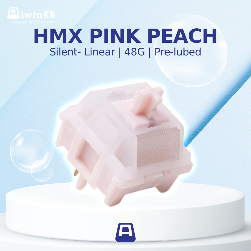HMX Pink Peach | Switch Pink Peach Silent Linear | 48G | 5 Pin dùng cho bàn phím cơ