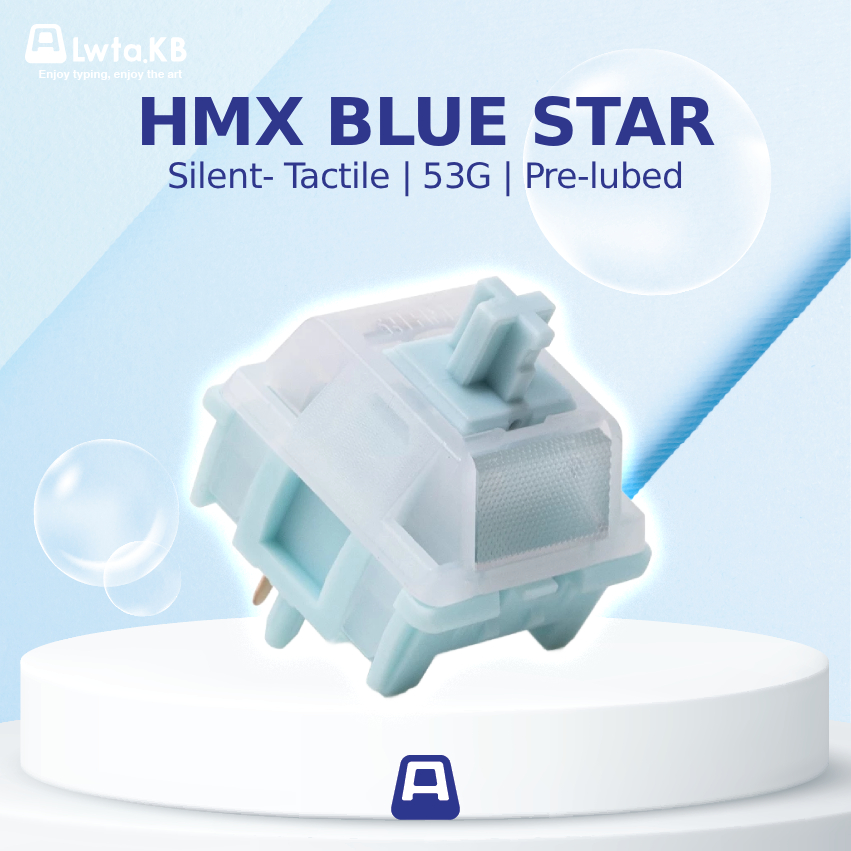 HMX Blue Star | Switch Blue Star Silent Tactile | 53G | 5 Pin dùng cho bàn phím cơ