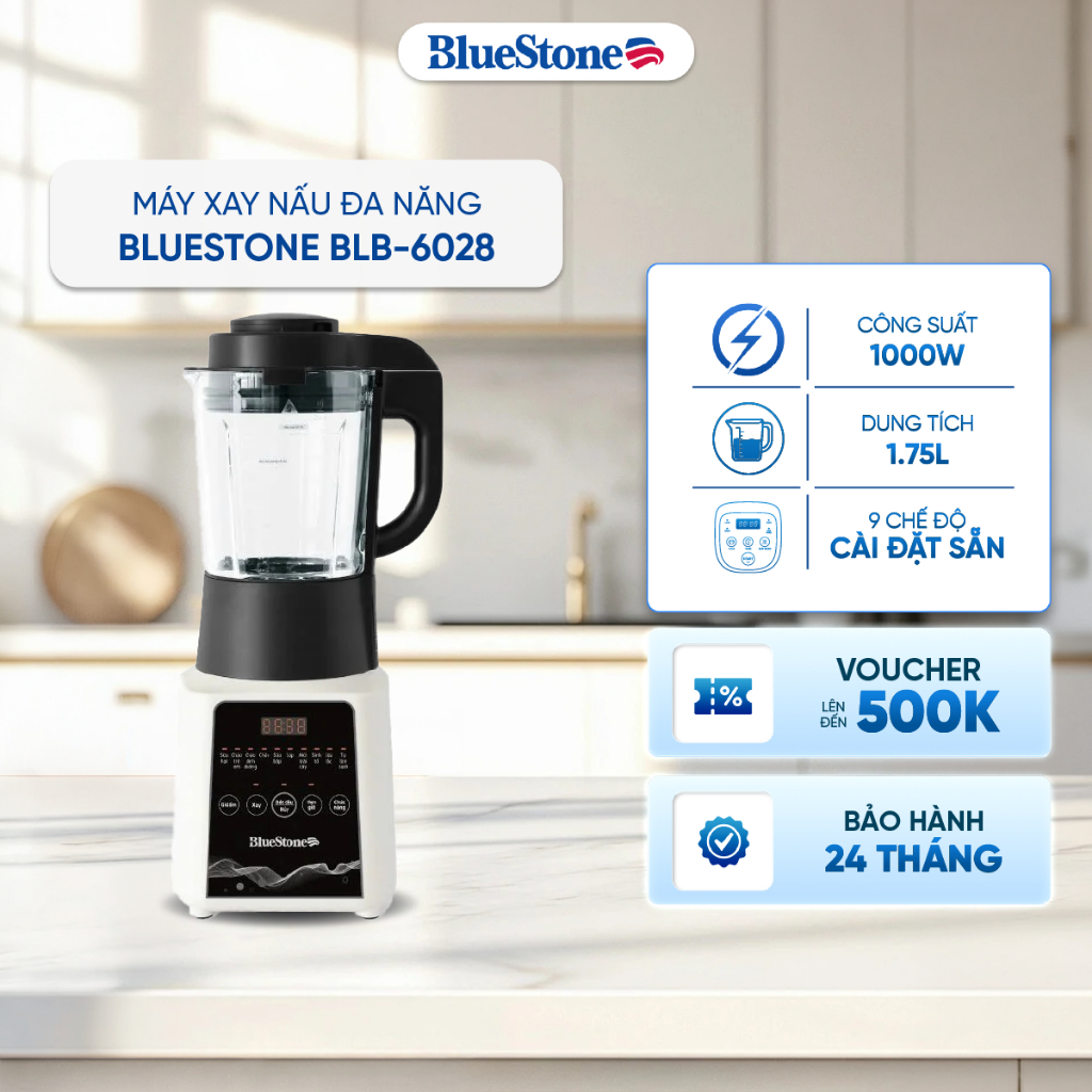 Máy làm sữa hạt đa năng BlueStone BLB-6028 - 11 chế độ cài đặt sẵn - AI Smart Cook