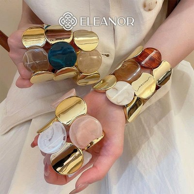 Vòng tay nữ arcylic Eleanor Accessories phối trơn nhiều màu phụ kiện trang sức lắc tay cá tính 12130