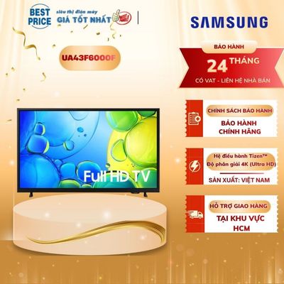 UA43F6000F Smart Tivi Samsung 43 inch Full HD model 2025, trợ lý Tiếng Việt qua app điện thoại