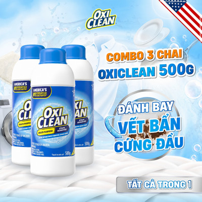 COMBO3 Bột tẩy vết bẩn đa năng Oxiclean giúp trắng quần áo, đồ gia dụng - an toàn với da tay