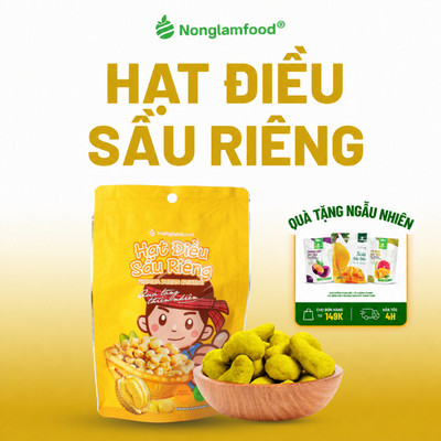 Hạt Điều Sầu Riêng NONGLAMFOOD Thơm Bùi Đậm Vị Hạt Dinh Dưỡng, Đồ Ăn Vặt Văn Phòng Túi 45g