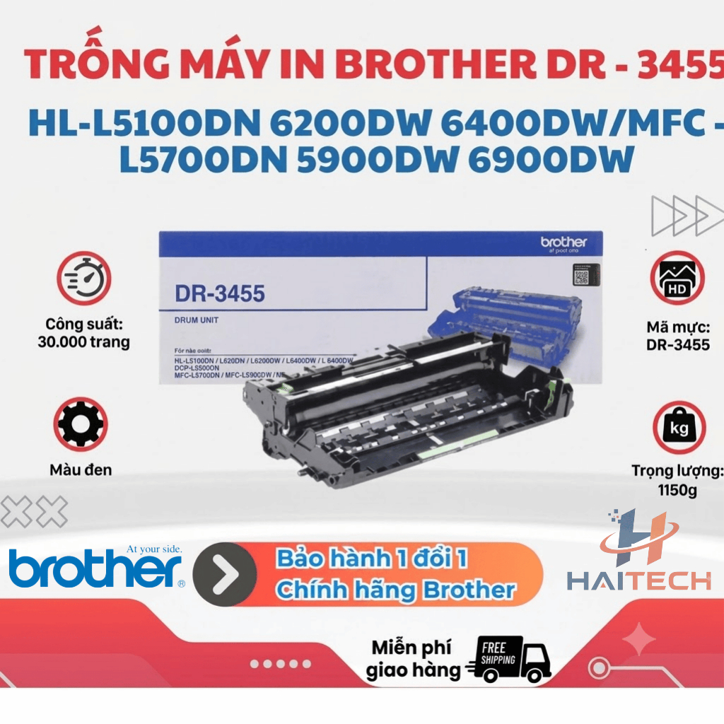 Trống Drum Brother DR-3455 Chính Hãng 30.000 Trang Dùng Cho HL-L5100DN L6200DW L6400DW MFC-L5700DN L