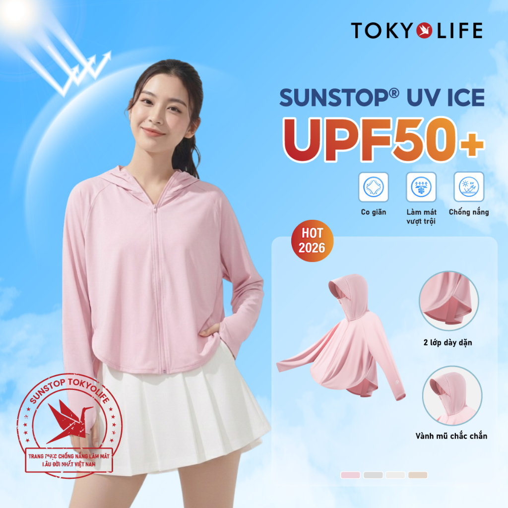 Áo chống nắng nữ SunStop Ice chi tiết trang trí TOKYOLIFE 40003400 TDH