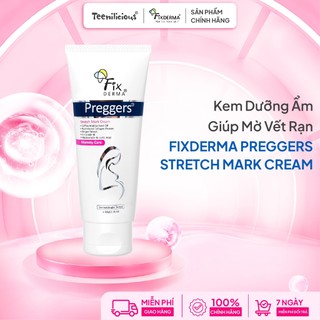 [Teenilicious & Fixderma] Hỗ Trợ Mờ Rạn FIXDERMA Preggers Stretch Mark Cream 60g Giúp Da Săn Chắc, Tăng Đàn Hồi