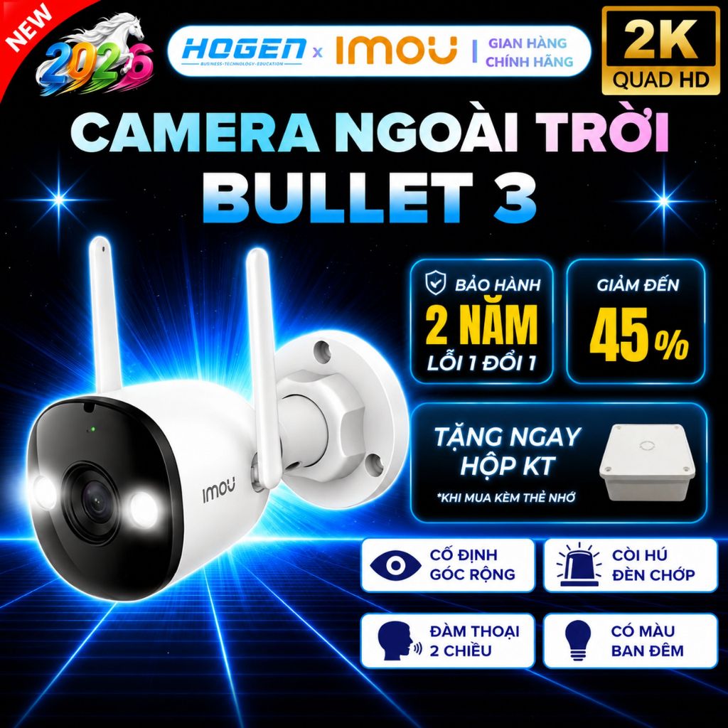 [CHÍNH HÃNG] Camera IMOU Bullet 3 3MP S3EP–Camera Wifi Ngoài Trời Full Color,4 Chế Độ Màu,Còi+Đèn