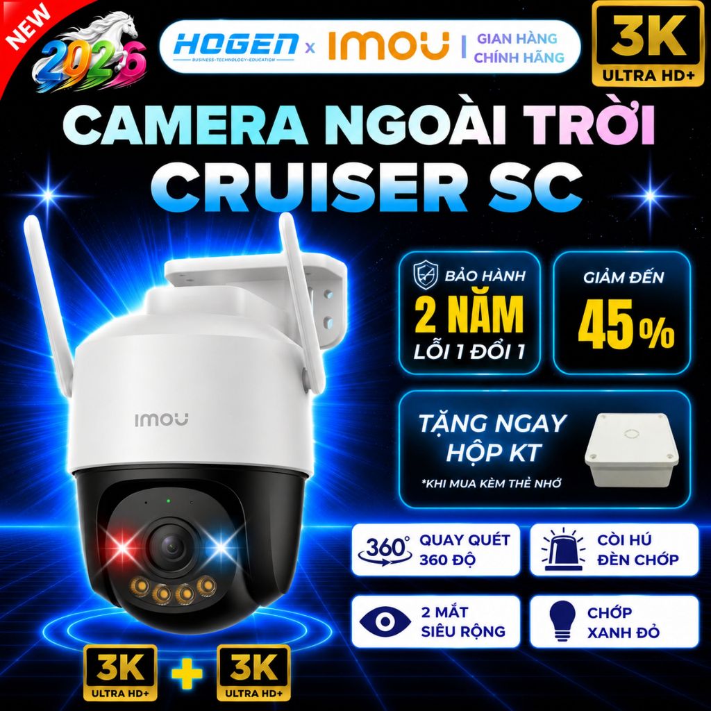Camera Wifi Ngoài Trời IMOU Cruiser SC 3MP/5MP– Full Color, Quay Quét 360°,Nhấp Nháy Xanh Đỏ,BH 24TH