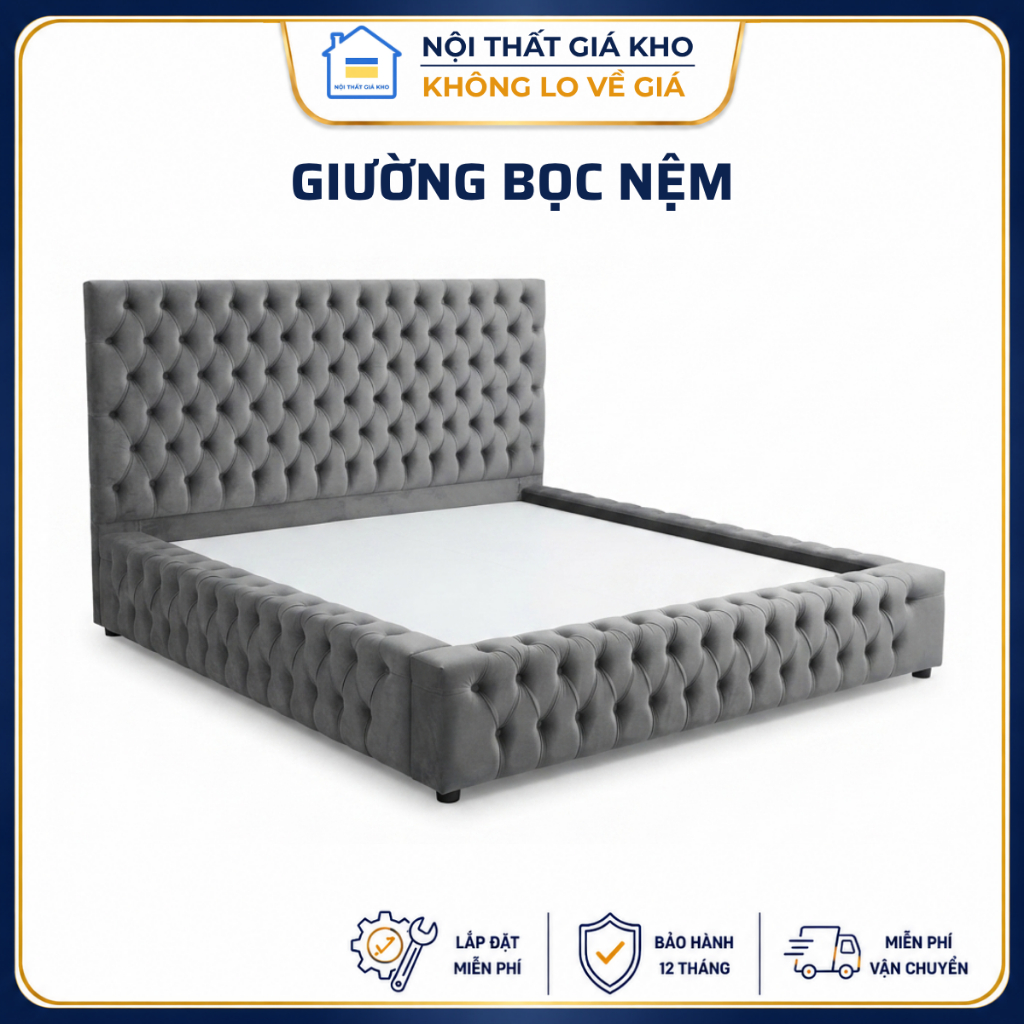 Giường bọc nệm cao cấp Adora Luxury 4 - 1m8x2m