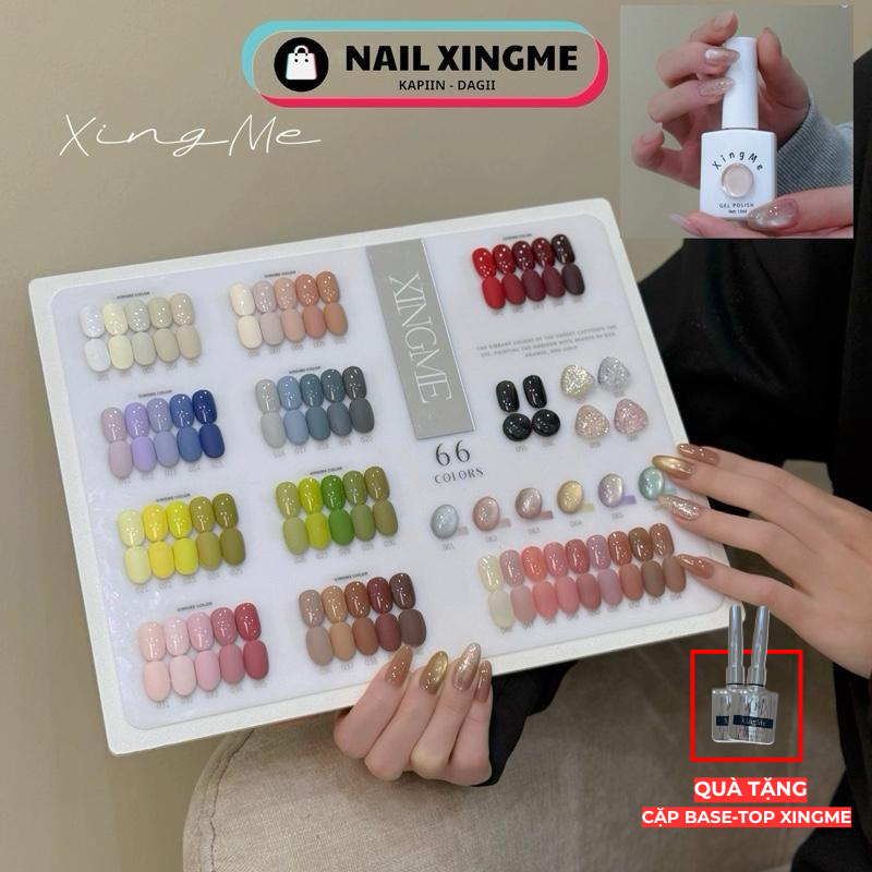 Sơn móng XINGME Nail gel ([TẶNG 1 CẶP BASE-TOP] Sơn gel XINGME combo 66 chai , sơn gel đục, sơn thạc