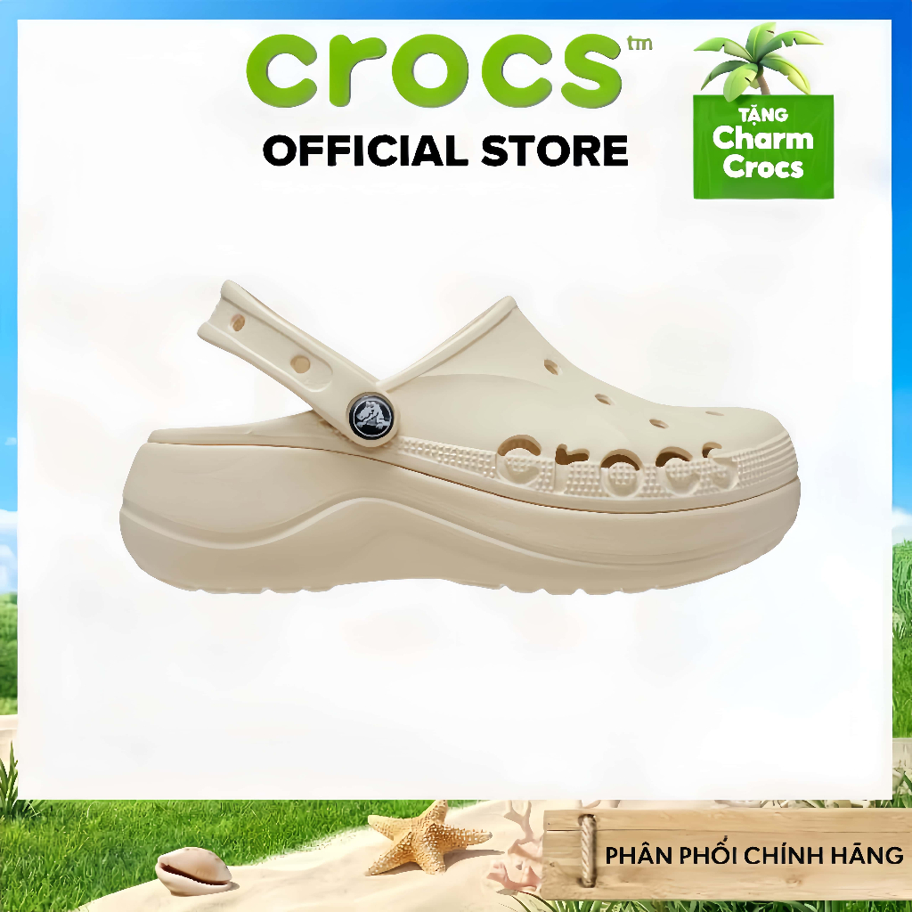[Giao hàng nhanh chóng]Giày Clog Unisex Crocs Baya  Giày Clog Nữ Crocs Baya Platform-Be