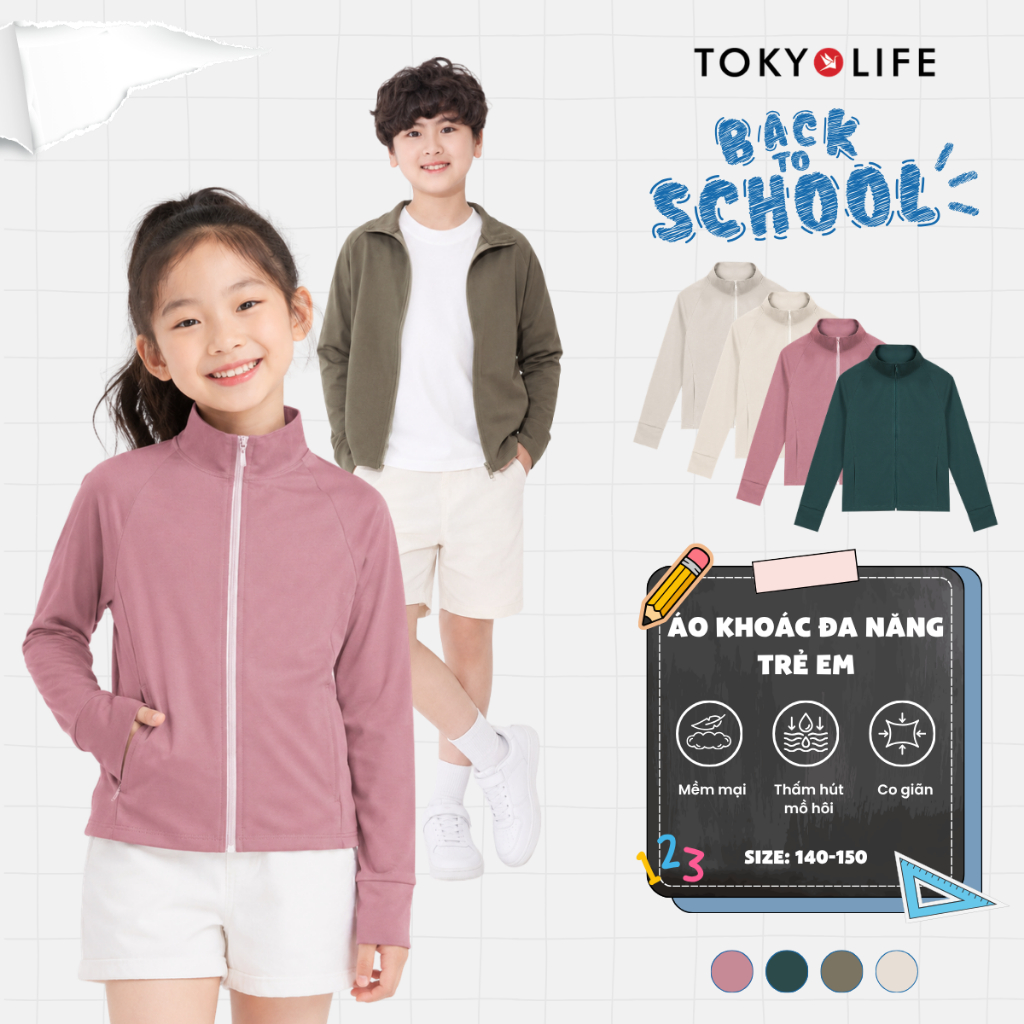 [HÀNG MỚI VỀ] Áo khoác thu đông trẻ em TOKYOLIFE áo khoác mỏng nhẹ chống nắng cho bé 6 đến 12 tuổi 4