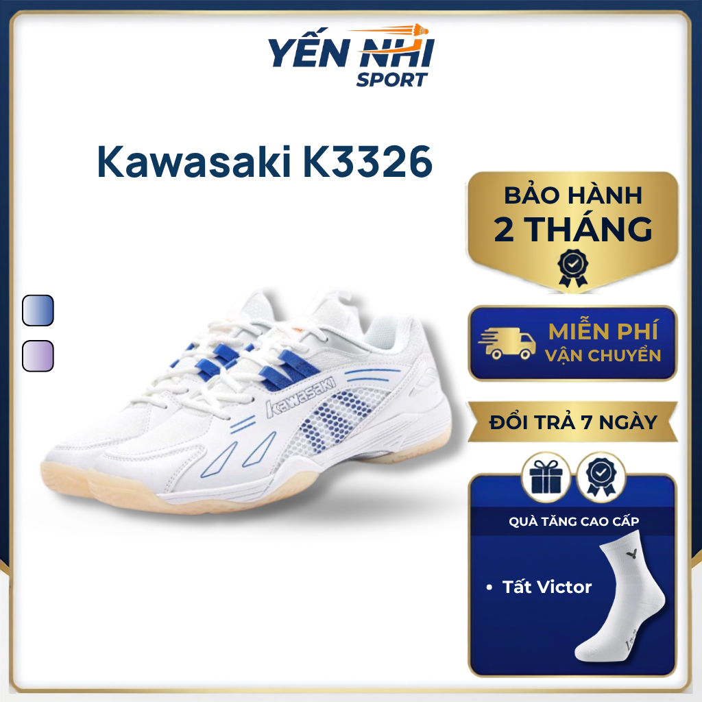 Kawasaki Giày Cầu Lông Kawasaki K3326 Cao Cấp, Thoáng Khí, Trợ Lực